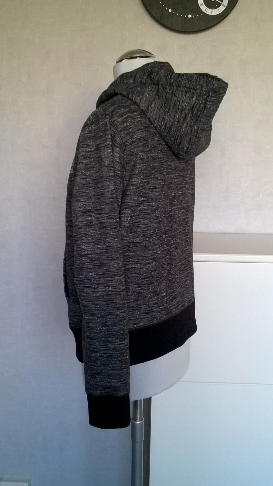 Sweatjacke Jacke Hoodie grau meliert Gr. M Russell Athletic