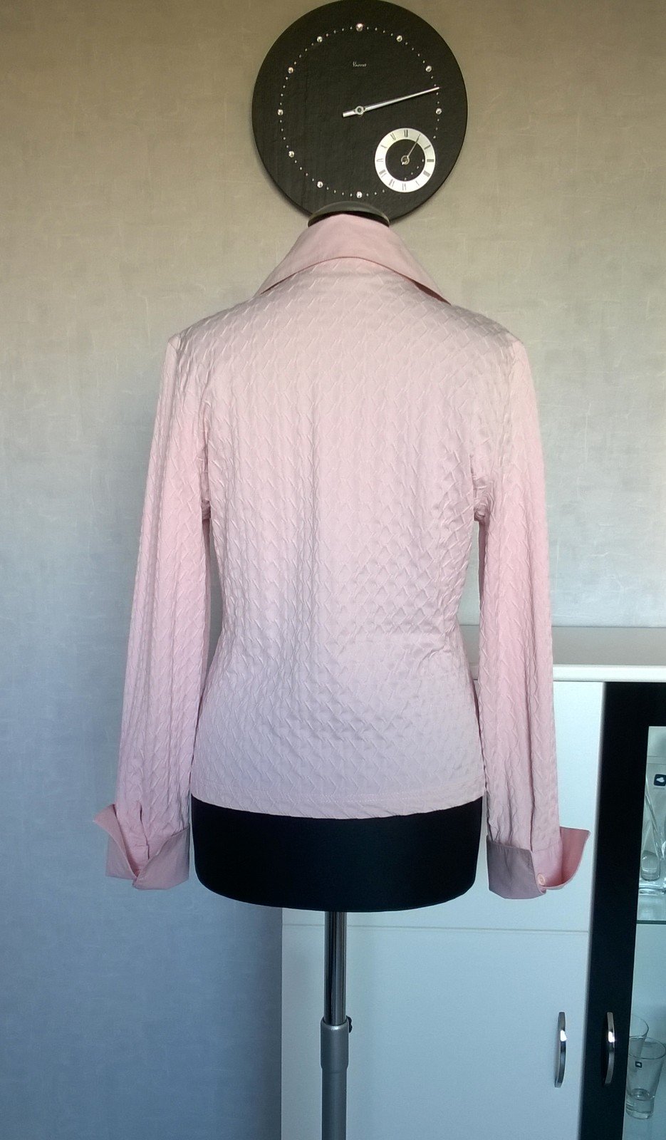 Jacke Jäckchen Blusenjacke rosa Rauten Struktur Gr. 36 BIBA