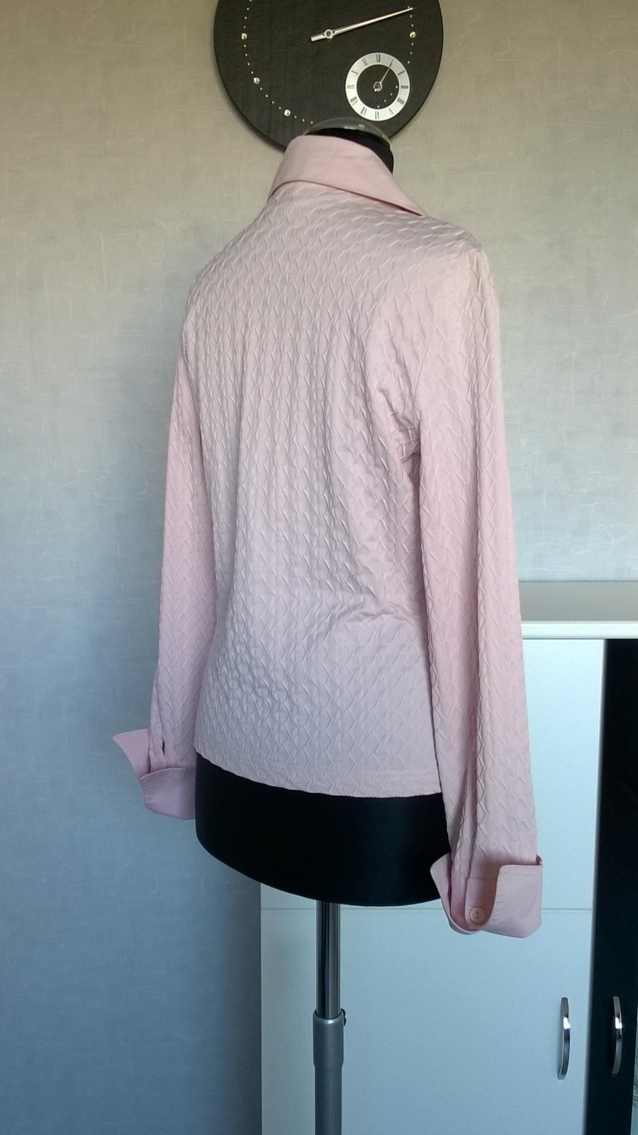 Jacke Jäckchen Blusenjacke rosa Rauten Struktur Gr. 36 BIBA