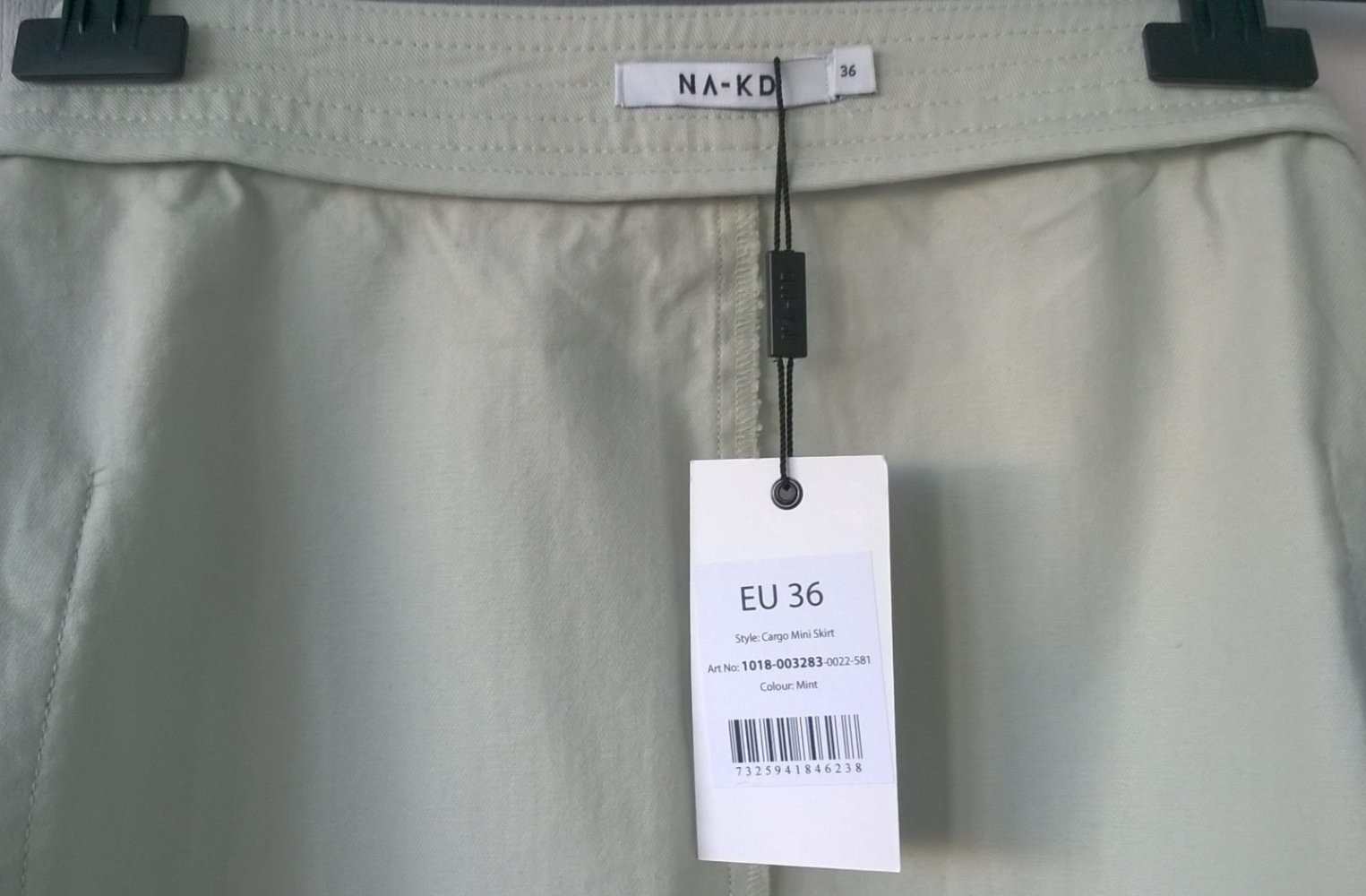Cargorock Rock Minirock in A-Linie hellgrün mintgrün Gr. 36 NA-KD neu mit Etikett