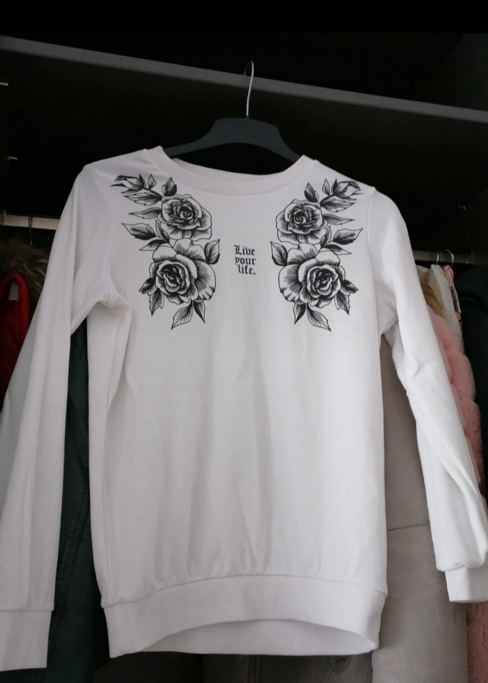 Pullover Live your life Aufschrift 