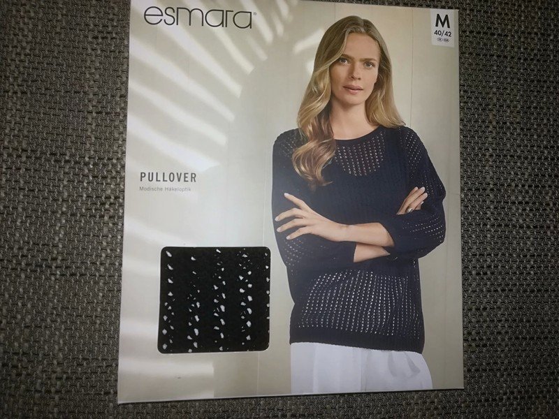 Schwarzer Pullover Modische Häkeloptik gr 40/42 neu