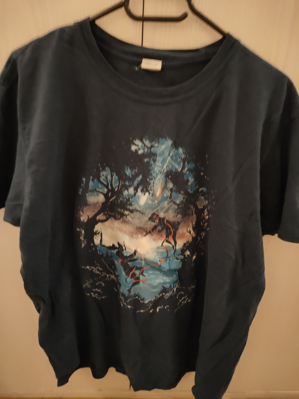 T-Shirt mit Motiv dunkelblau