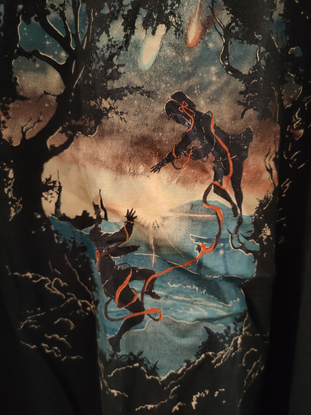 T-Shirt mit Motiv dunkelblau