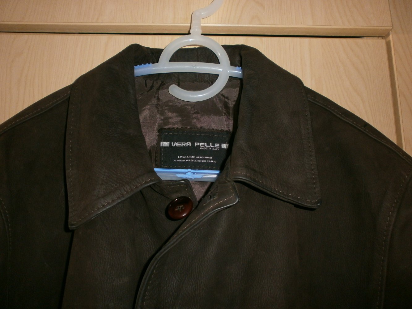  Lange Herrenlederjacke braun