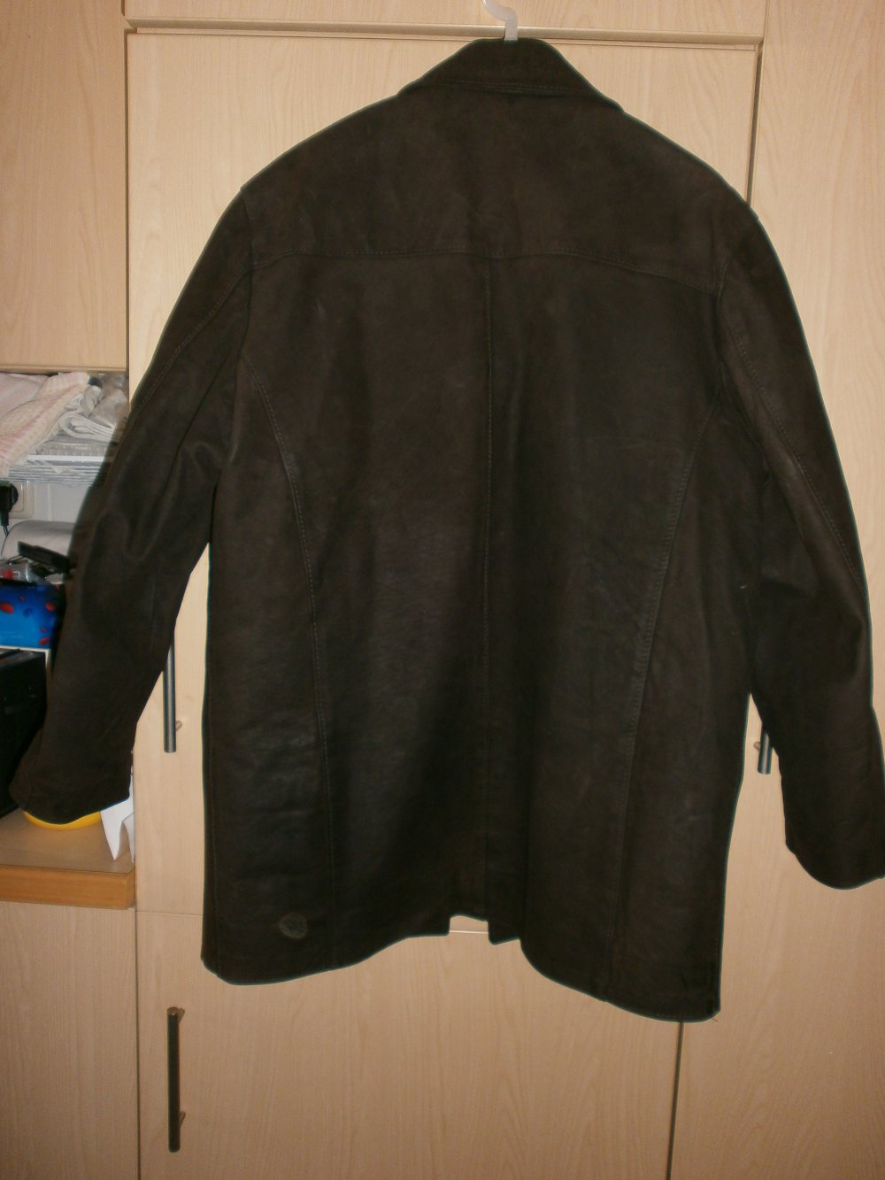  Lange Herrenlederjacke braun