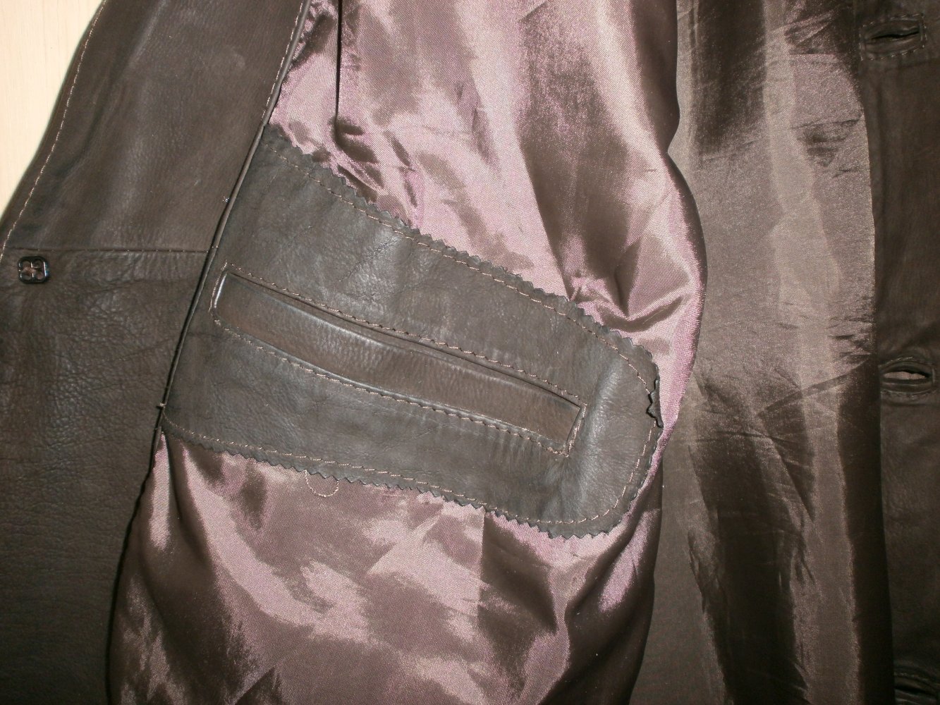  Lange Herrenlederjacke braun