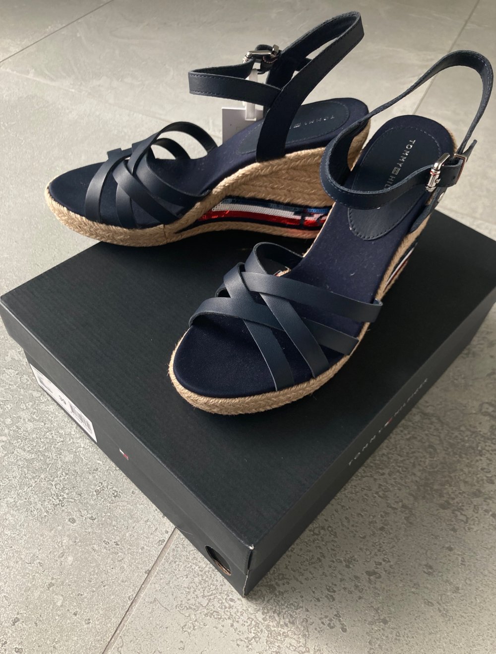 Tommy Hilfiger Sandalen Keilabsatz Pailletten NEU 39 ❤️