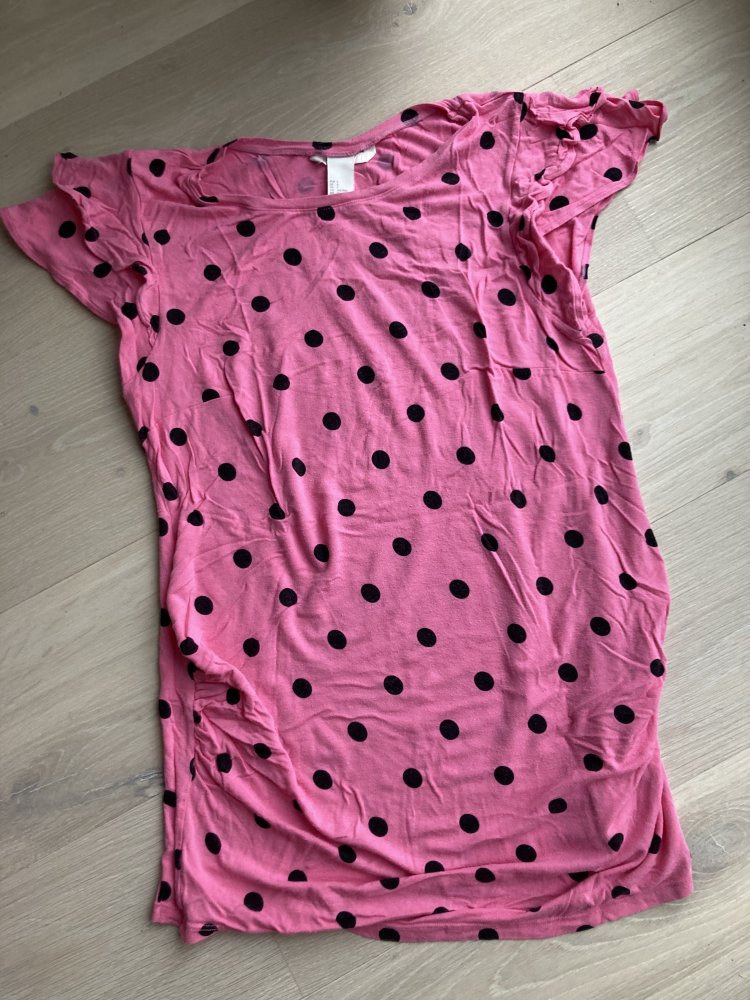 Umstandsshirt H&M pink schwarz S mit Volants