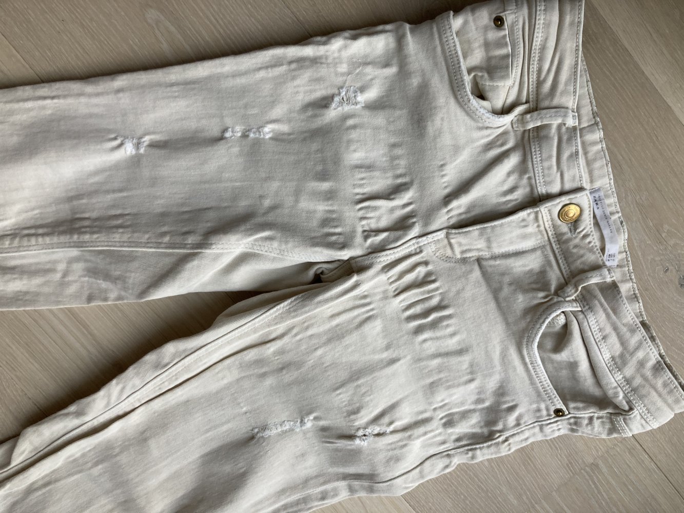 Zara Skinny Jeans Beige Creme 28x32 36 S