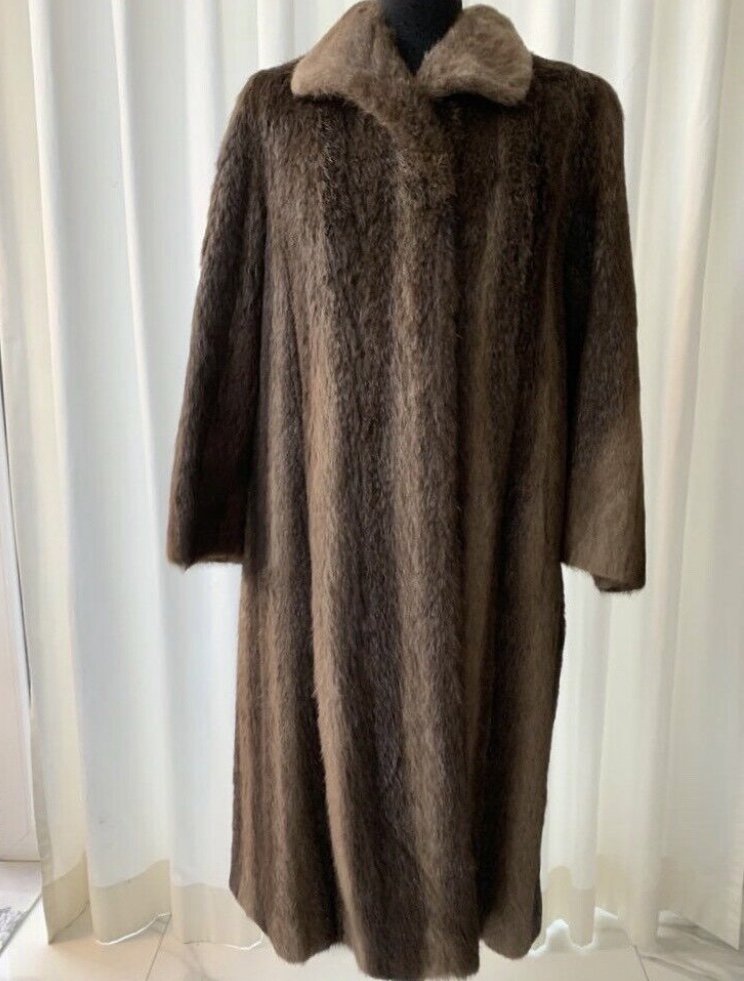 Pelzmantel 42/44 echt Warm Wintermantel Jacke braun neuwertig ❤️