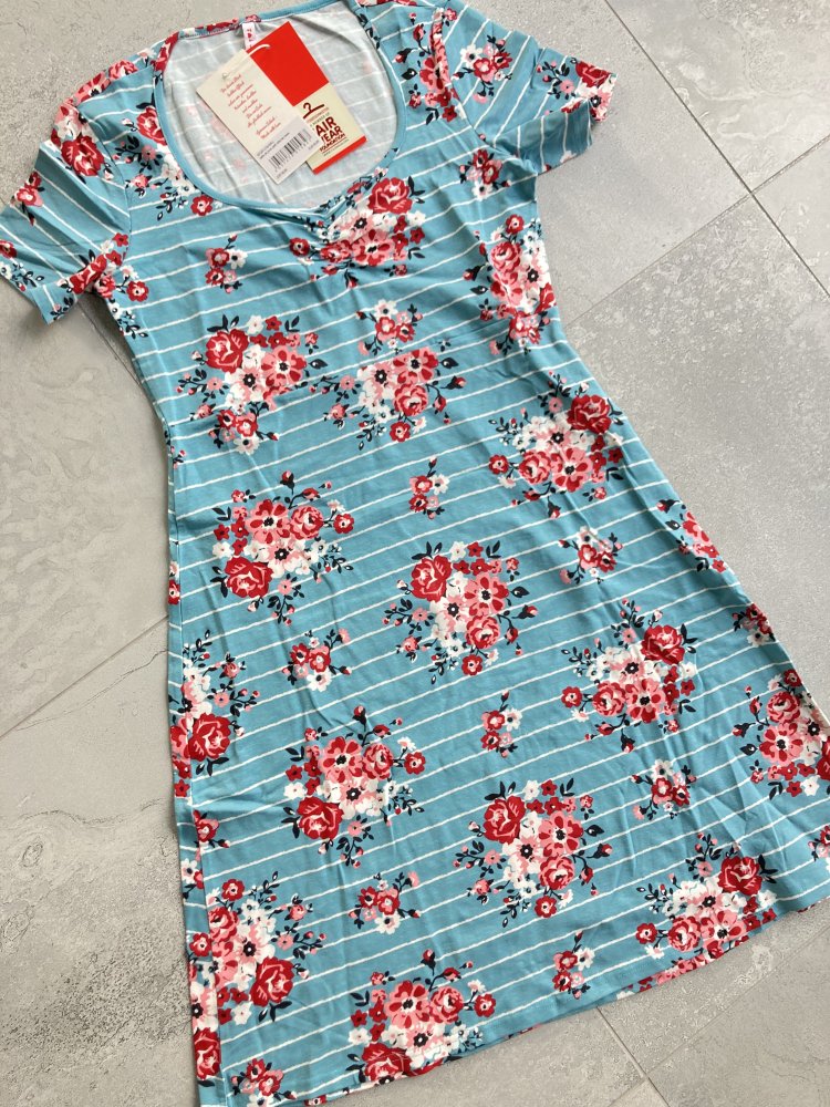 Blutsgeschwister Kleid L 40 Türkis mit Blumen
