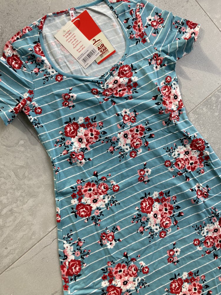 Blutsgeschwister Kleid L 40 Türkis mit Blumen