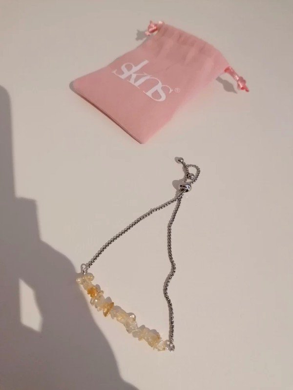 Armband Edelstahl mit echten Edelsteinen Citrin