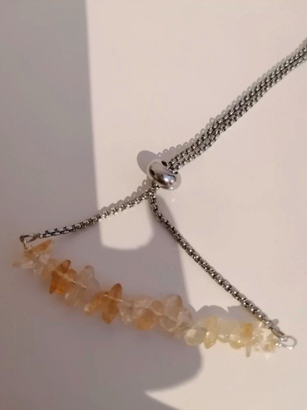 Armband Edelstahl mit echten Edelsteinen Citrin