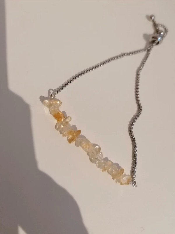 Armband Edelstahl mit echten Edelsteinen Citrin