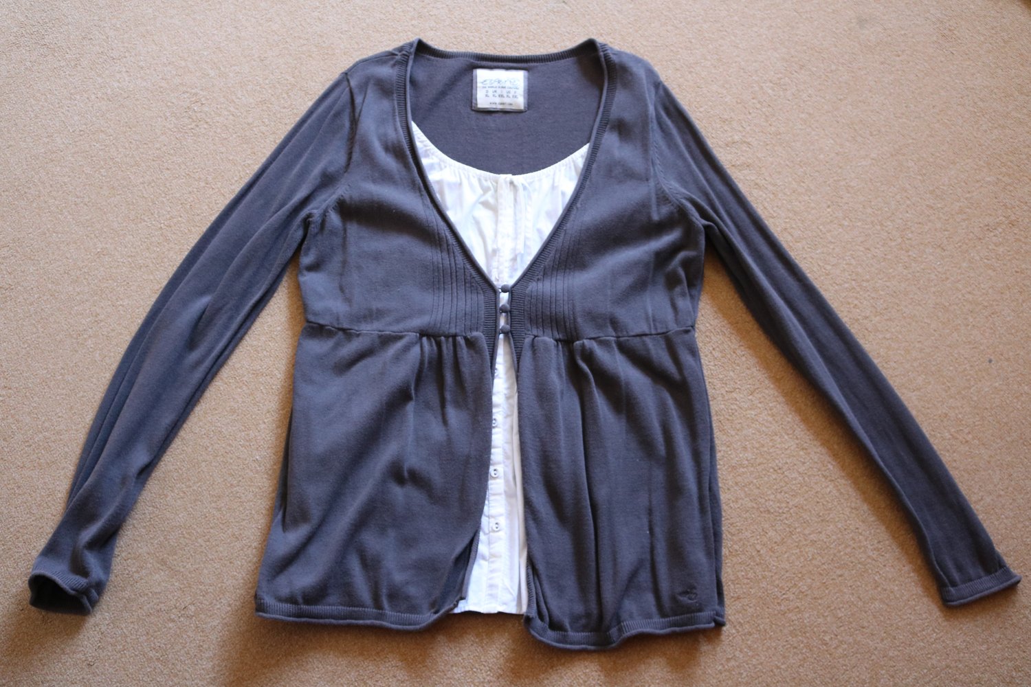 Esprit Langarmshirt / Doppellayer Optik Gr. XL 