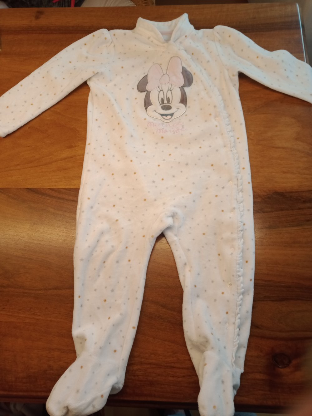 weisses Pijama Plüsch Minnie Maus