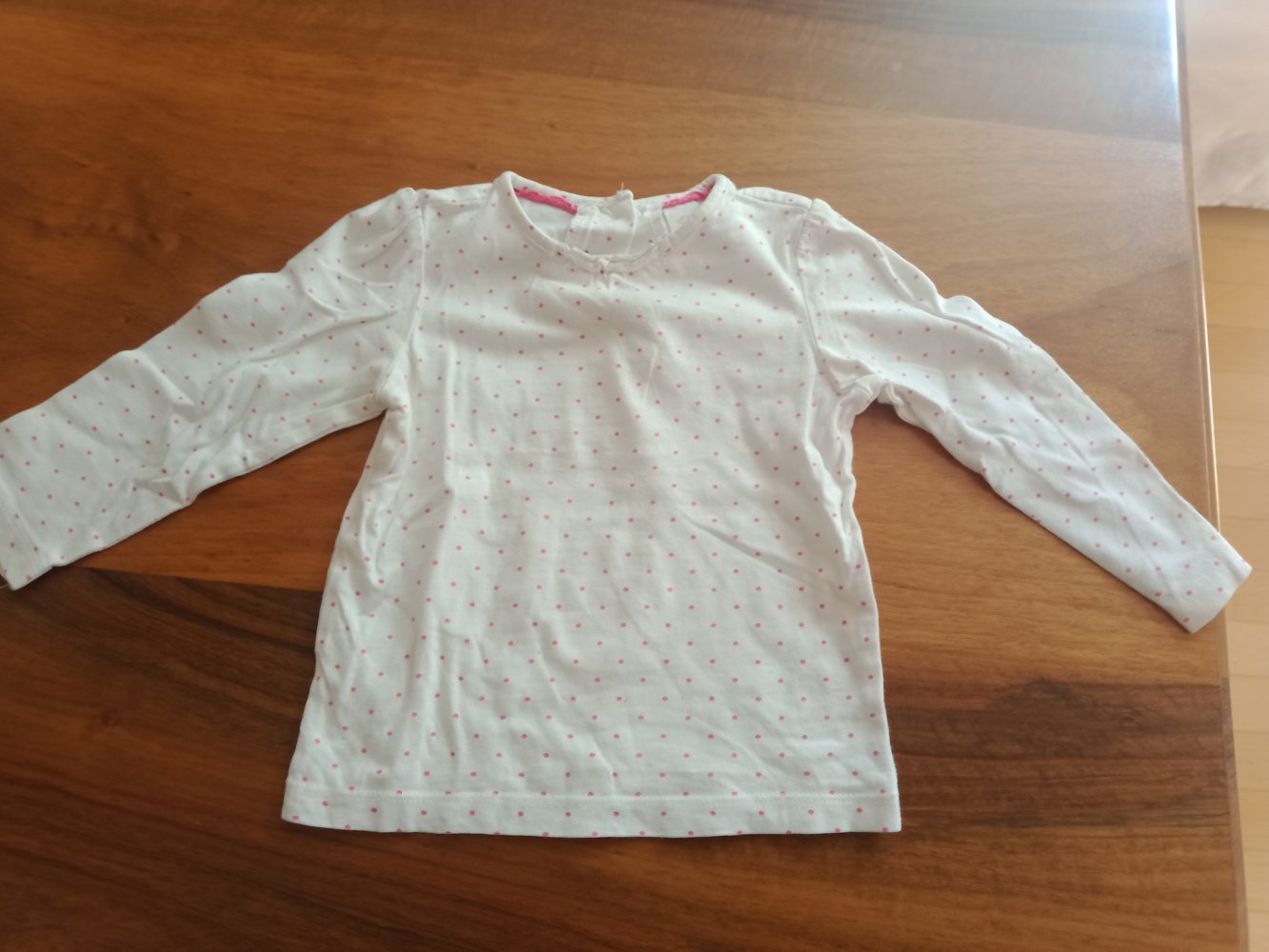 Basic weiss rosa gepunktetes Sweatshirt dünn