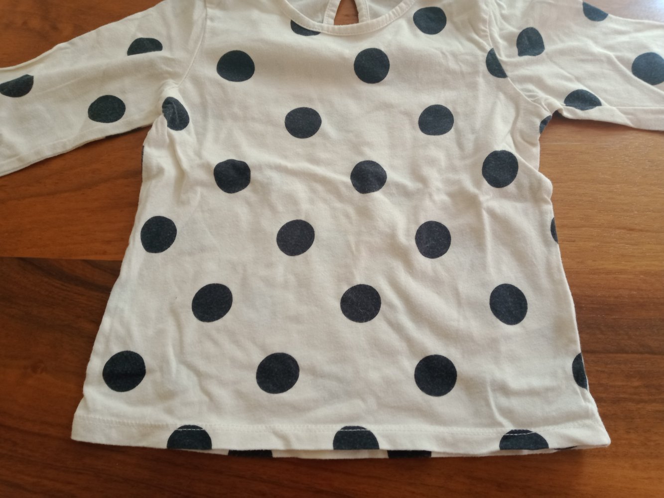 Basic Sweatshirt weiss mit schwarzen Punkten