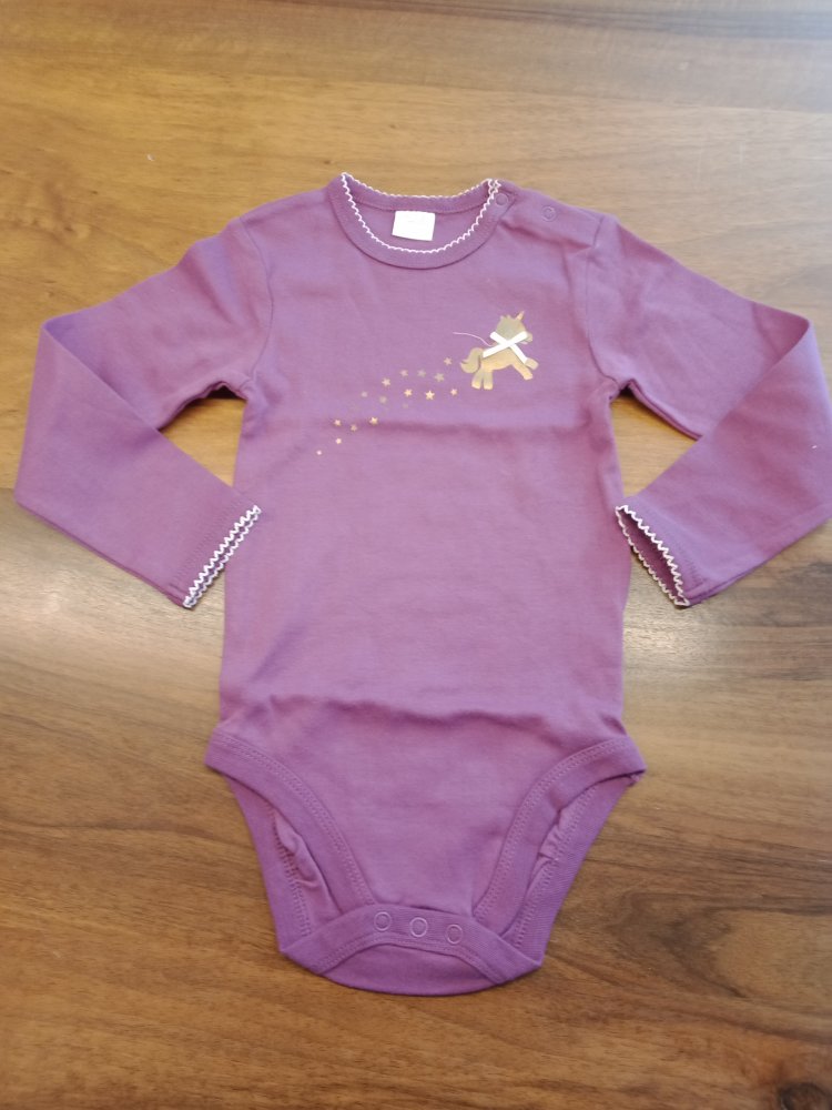 violetter Body mit goldenem Pferdchen