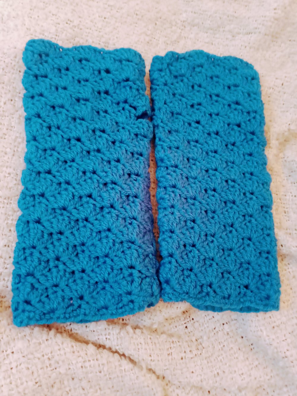 Handstulpen gehäkelt blau