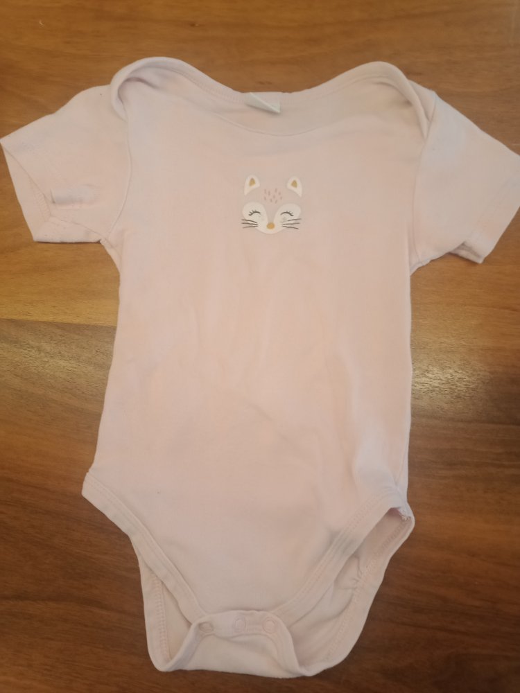 rosa Body kurzarm mit Fuchs