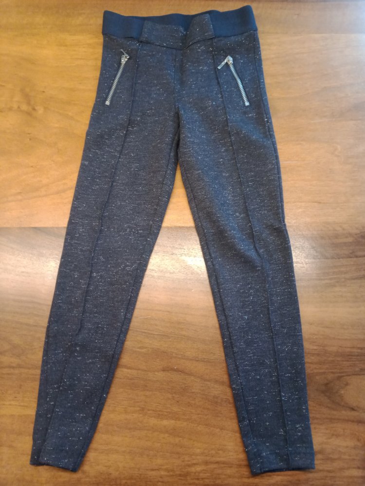 Stretchhose blau mit Silberfäden