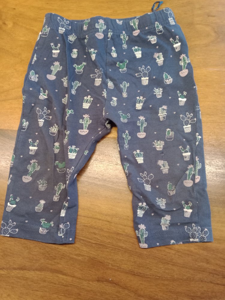 blaue Kaktus-Leggins knielang