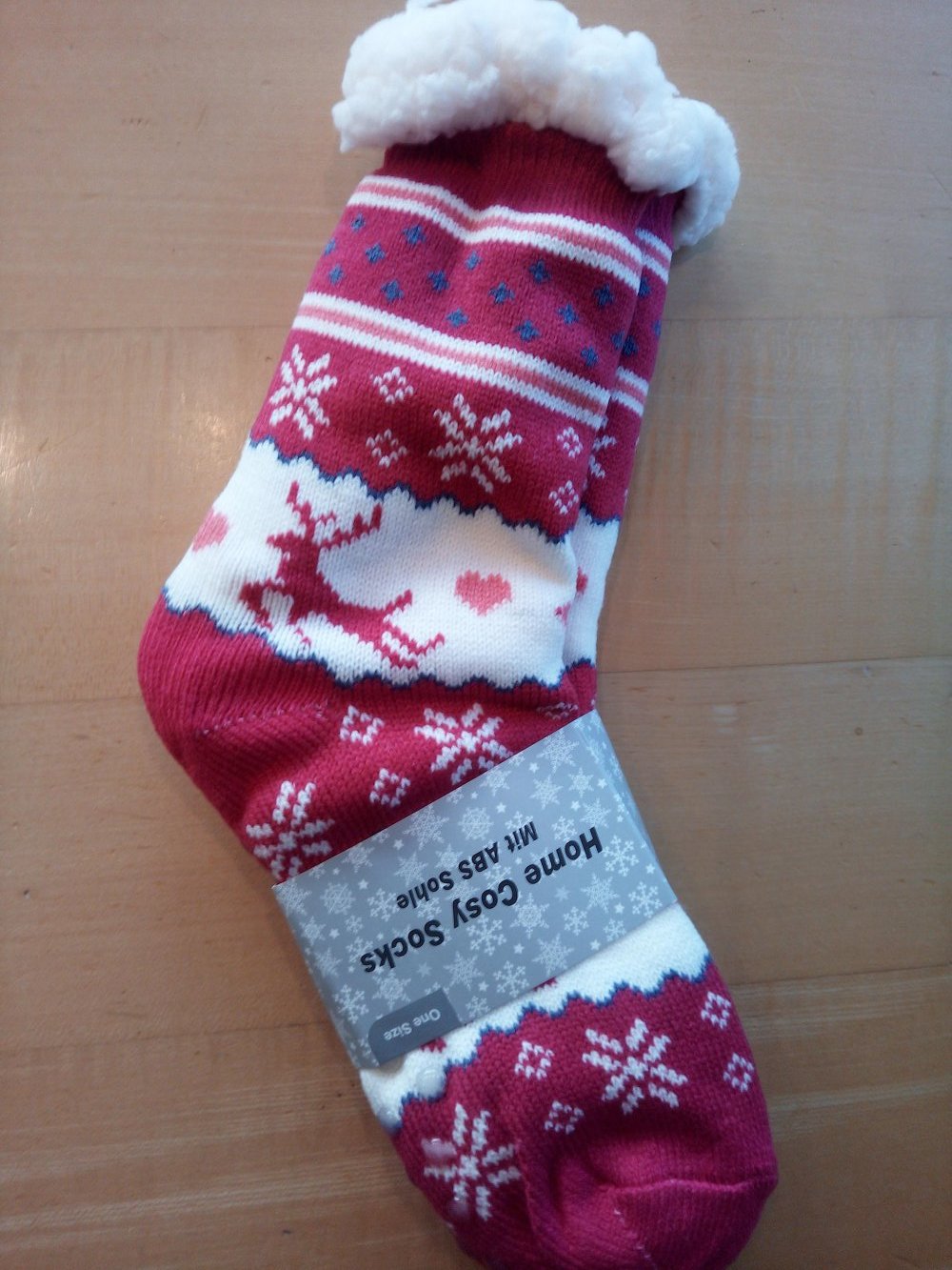 Hüttensocken neu pink mit Rentier