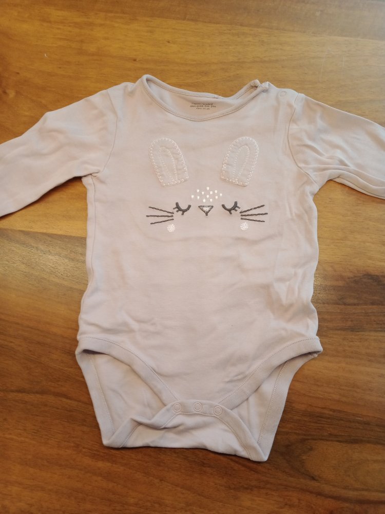 Body langarm Häschen pflaumefarben