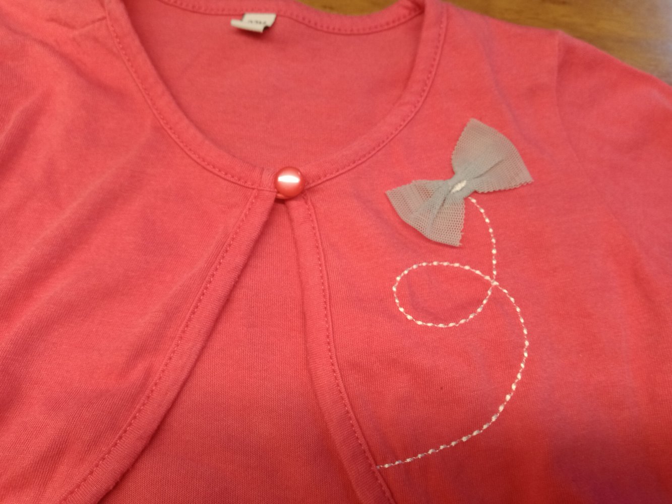 pink Baumwoll-Bolero mit Schleife