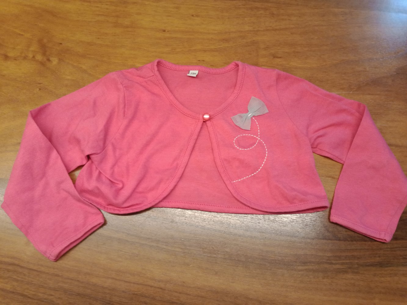 pink Baumwoll-Bolero mit Schleife