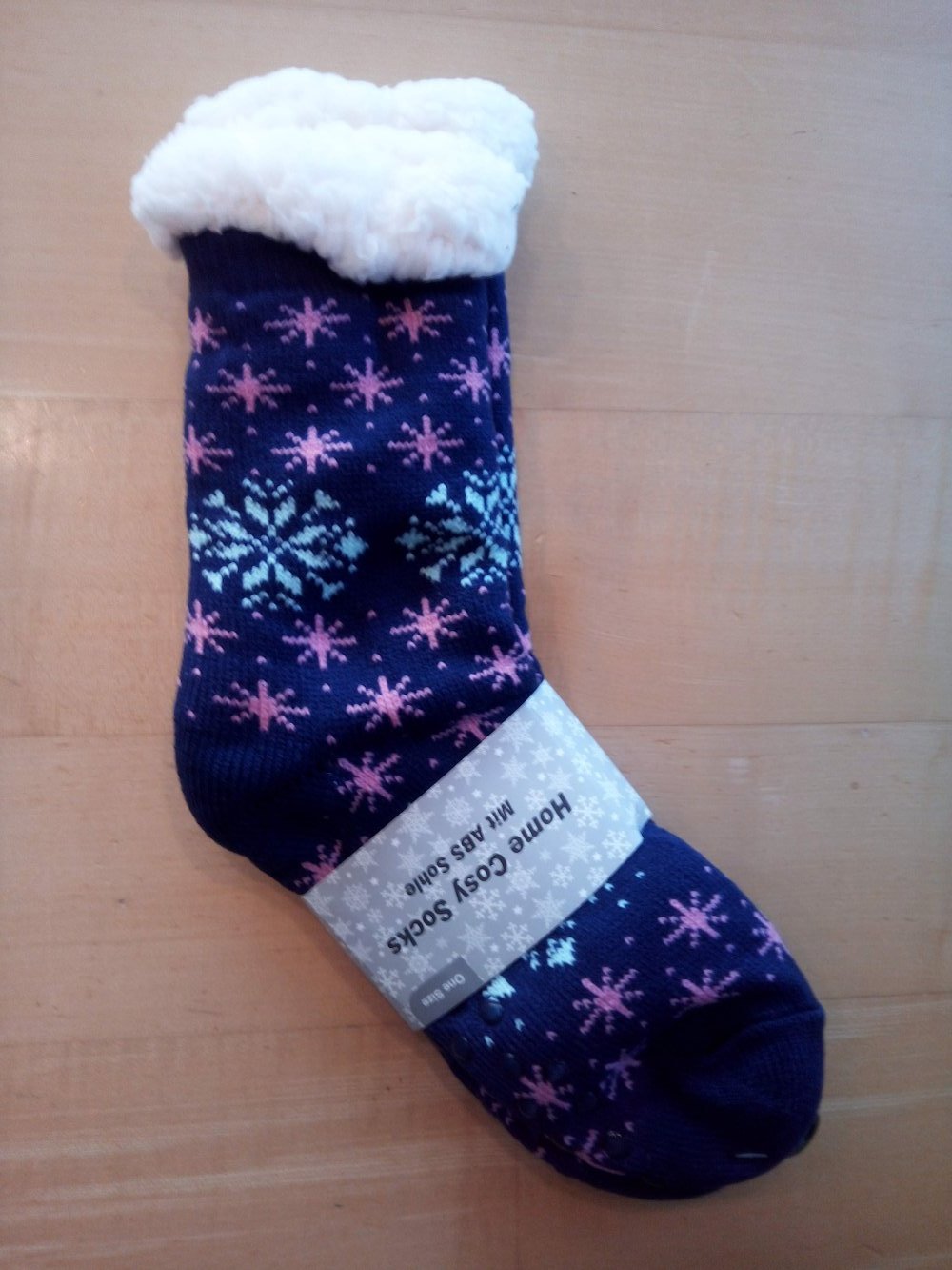 Hüttensocken neu blau mit Schneesternen