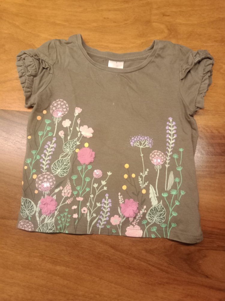 oliv T-Shirt Blumenwiese