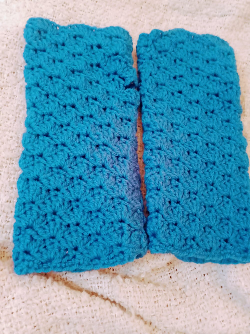 Handstulpen gehäkelt blau