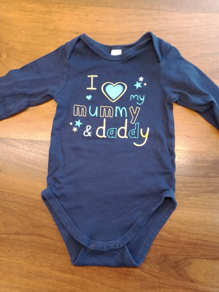 Body blau I love my mummy and daddy