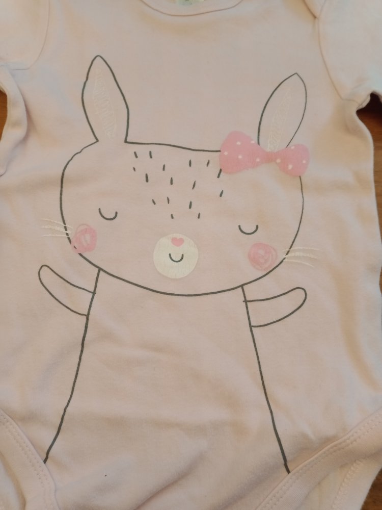 rosa Body langarm Häschen