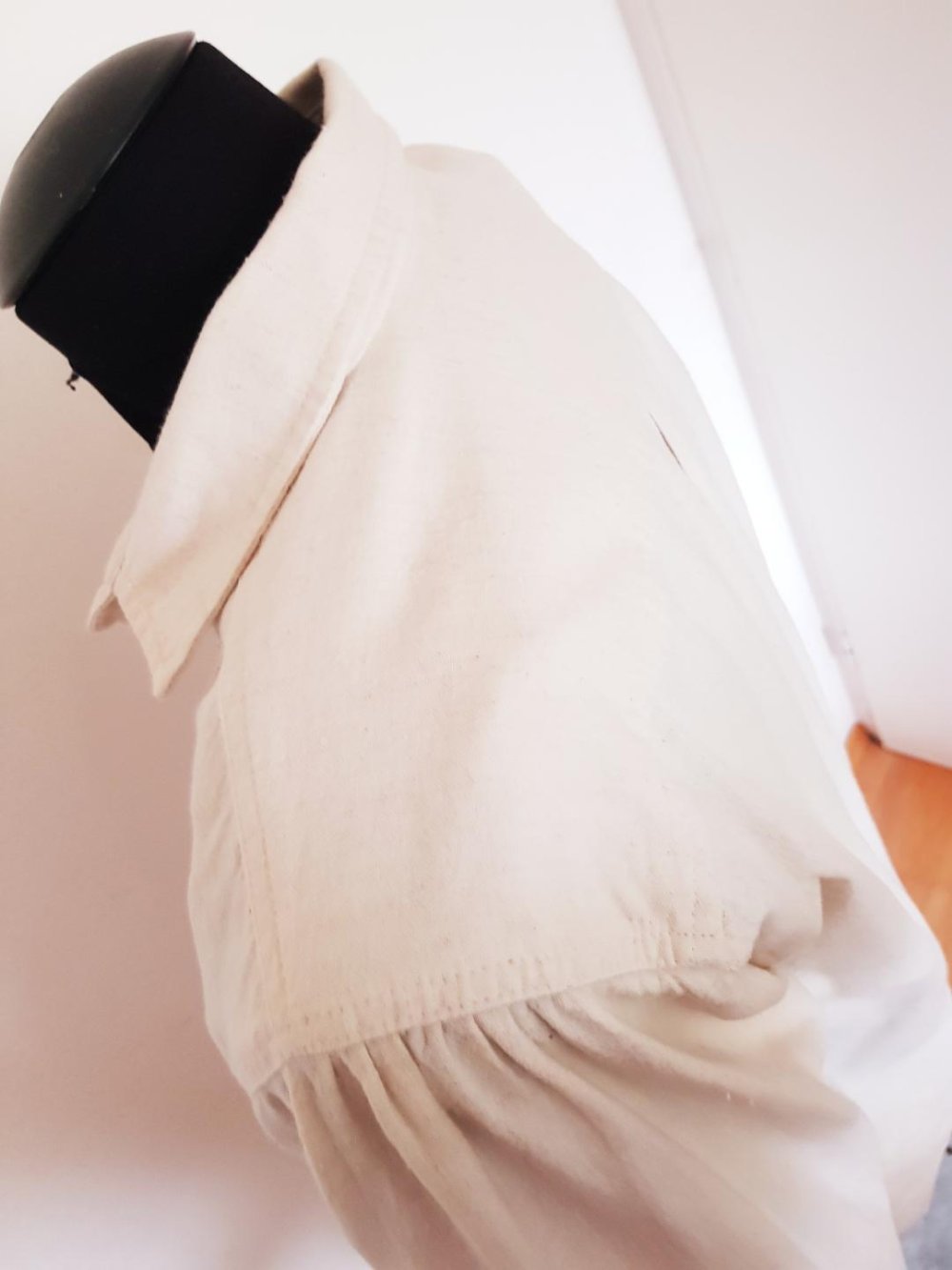 Trachtenhemd Almrausch München beige Natur Leinen Gr. M