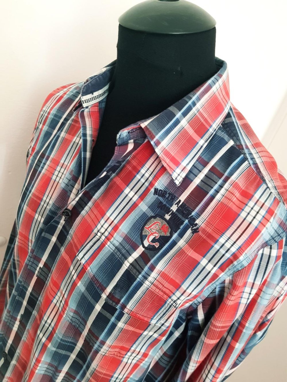 Langarmhemd LERROS -Modisches Karomuster Gr. -M- TOP