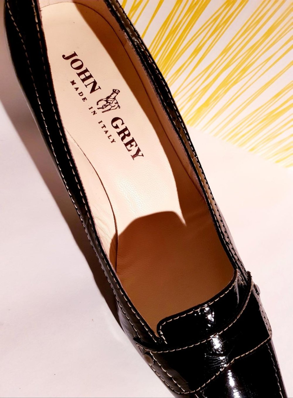 Damenschuhe Pumps Designer JOHN GREY Gr. 39 Echtleder 5 cm Absatz Schwarz Elegant