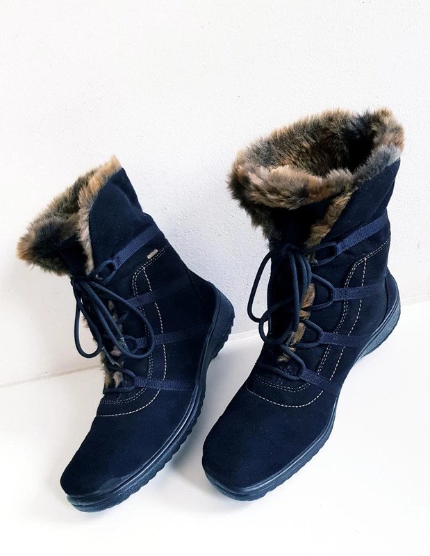 Damen Winterstiefel gefüttert, Gore-Tex Kunstfell schwarz Gr. 41