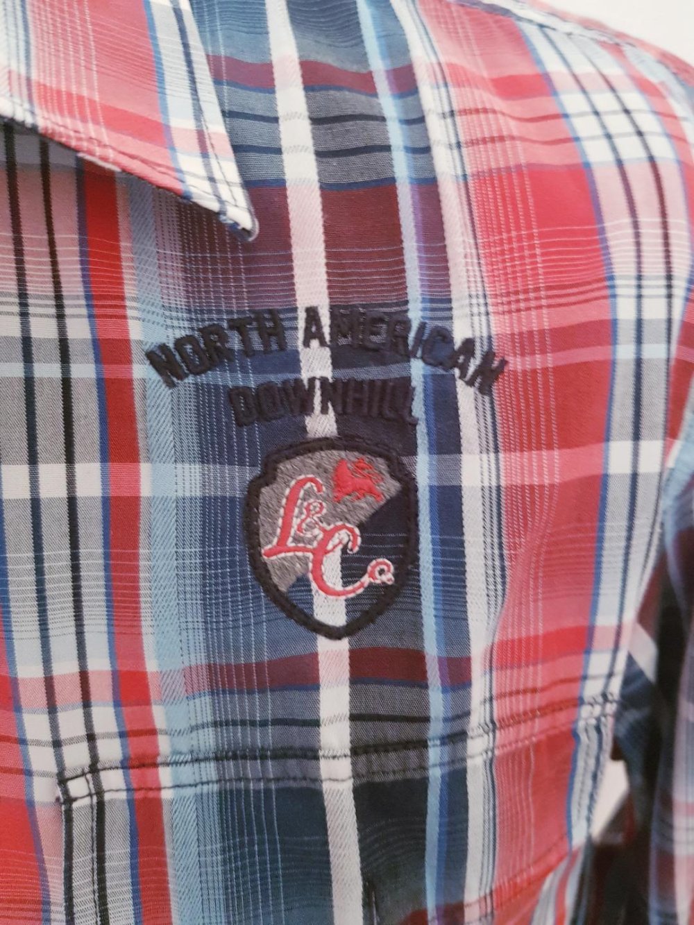 Langarmhemd LERROS -Modisches Karomuster Gr. -M- TOP