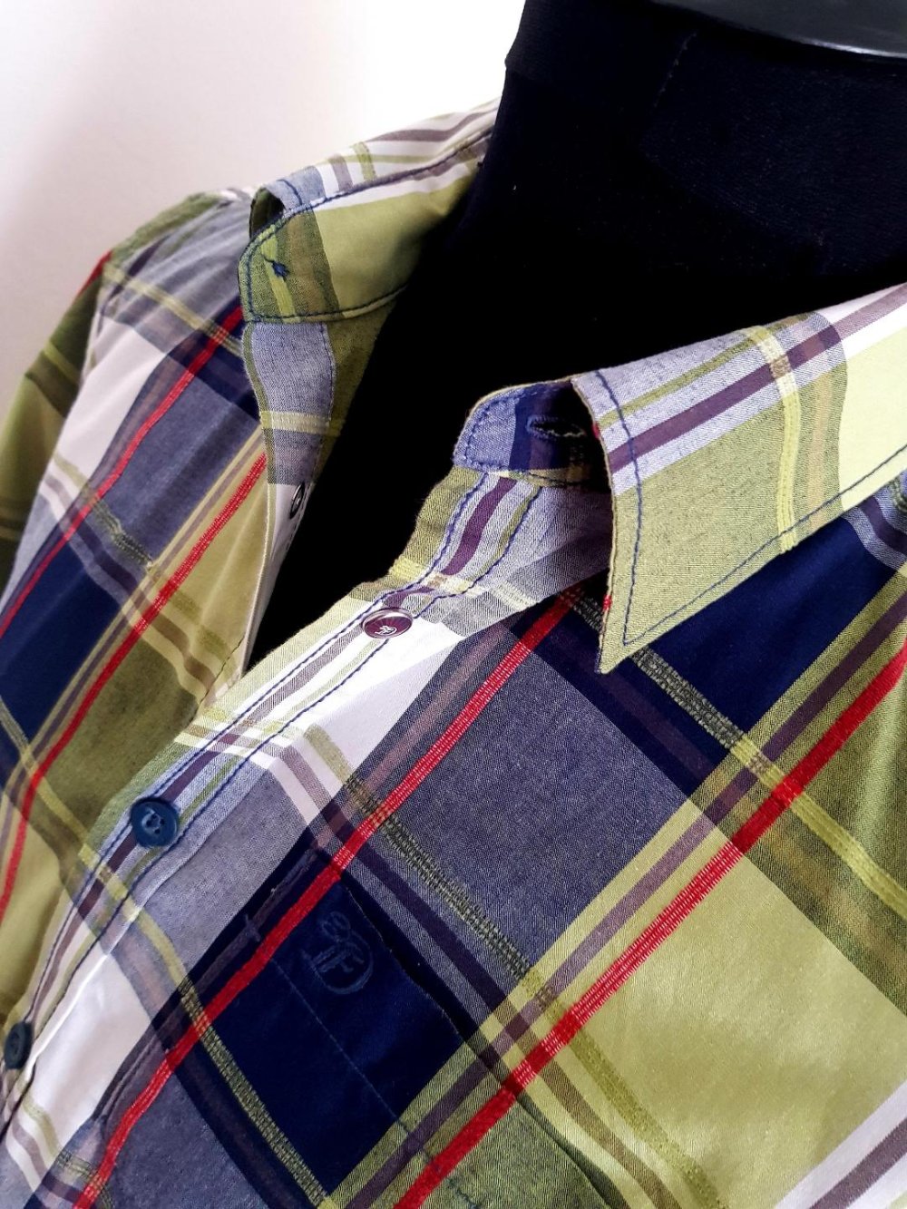 Langarmhemd Tom Tailor -Modisches Karomuster Gr. -M- TOP