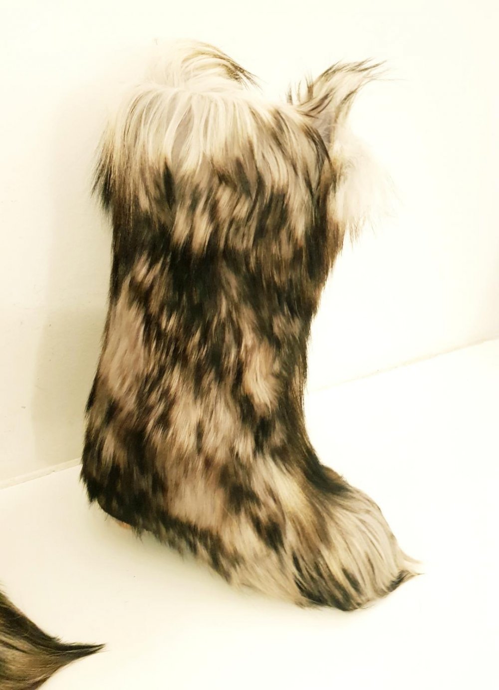 Winterstiefel  Frauen Zottelfell Yeti Stiefel Winter echt Ziegenfell 