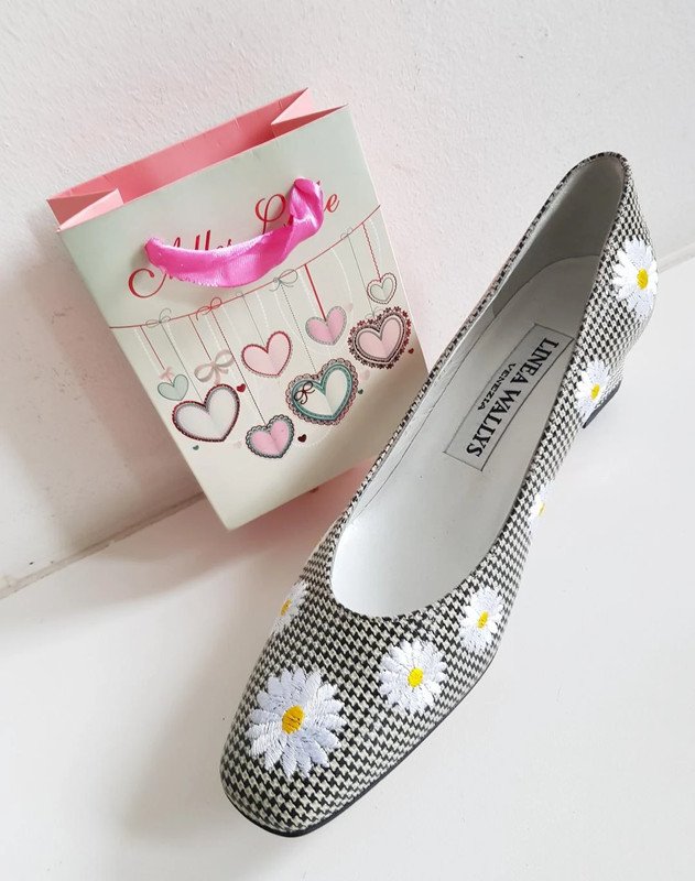 Damenschuhe Pumps, Blumenmuster & Karomuster NEU Gr. 39