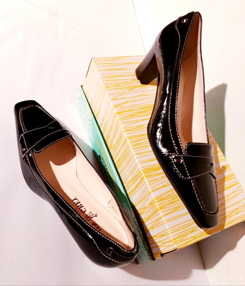 Damenschuhe Pumps Designer JOHN GREY Gr. 39 Echtleder 5 cm Absatz Schwarz Elegant