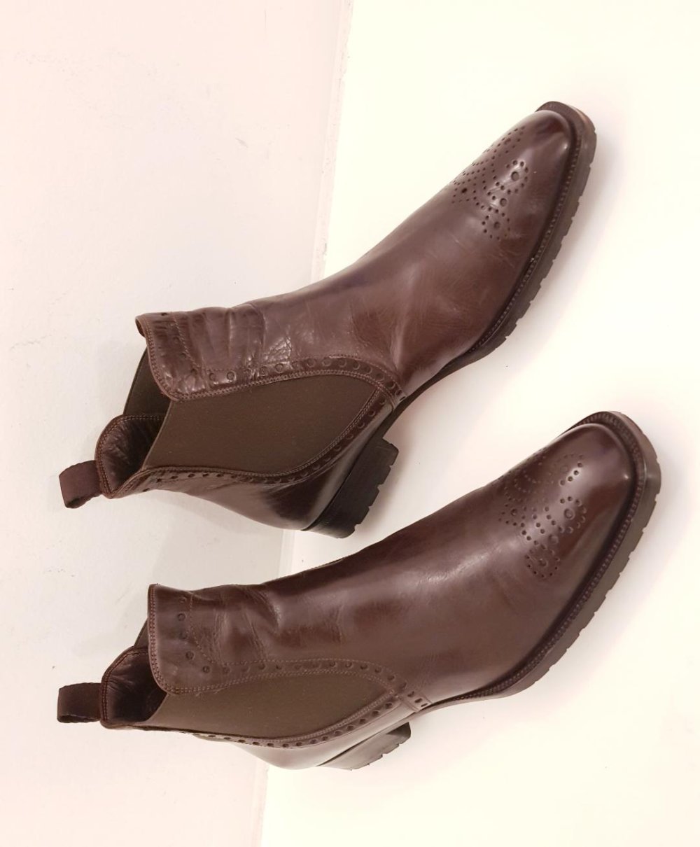 Boots Stiefeletten Halbstiefel Leder braun Gr. 37,5 