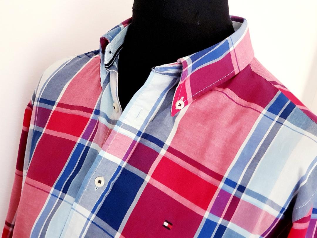 Langarmhemd Tommy Hilfiger -Modisches Karomuster Gr. -L- TOP