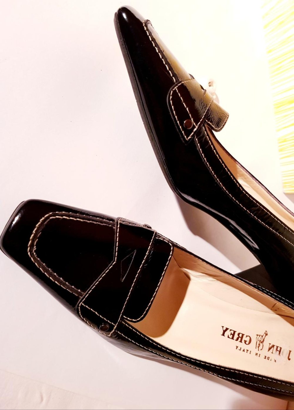 Damenschuhe Pumps Designer JOHN GREY Gr. 39 Echtleder 5 cm Absatz Schwarz Elegant